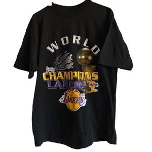 NBA Vtg Y2K LA Lakers 2000 Finals Champions Short Sleeve Kobe Shaq Large T-shirt